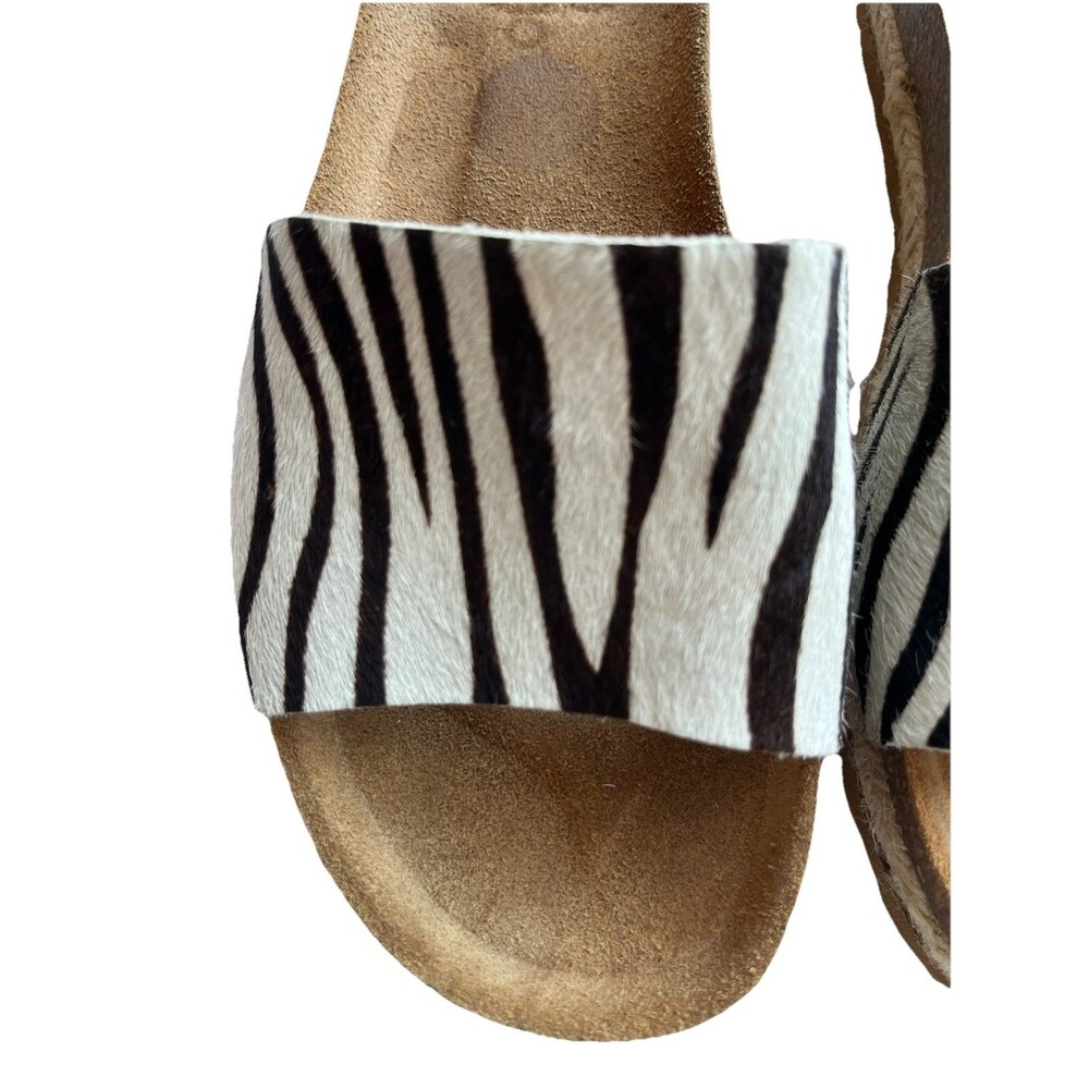 Yokono Zebra Cork & Rope Platform Slide Mule Sand… - image 2